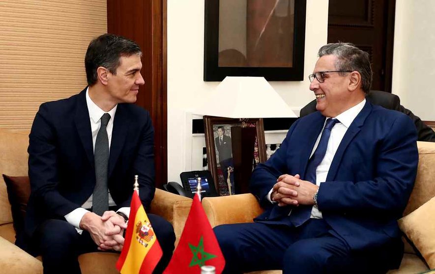 Pedro Sánchez, con el jefe de Gobierno del Reino de Marruecos, Aziz Akhannouch I Fernando Calvo.