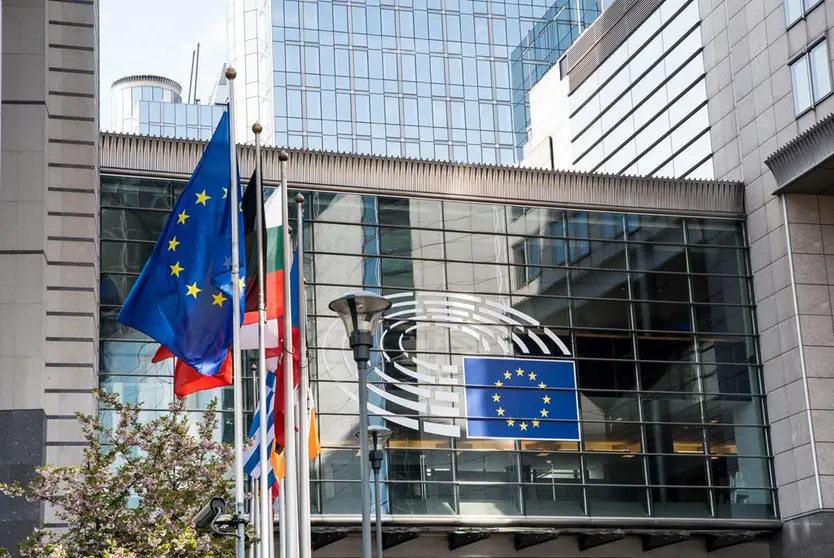 Outside view of Headquarters of the European Parliament in Brussels