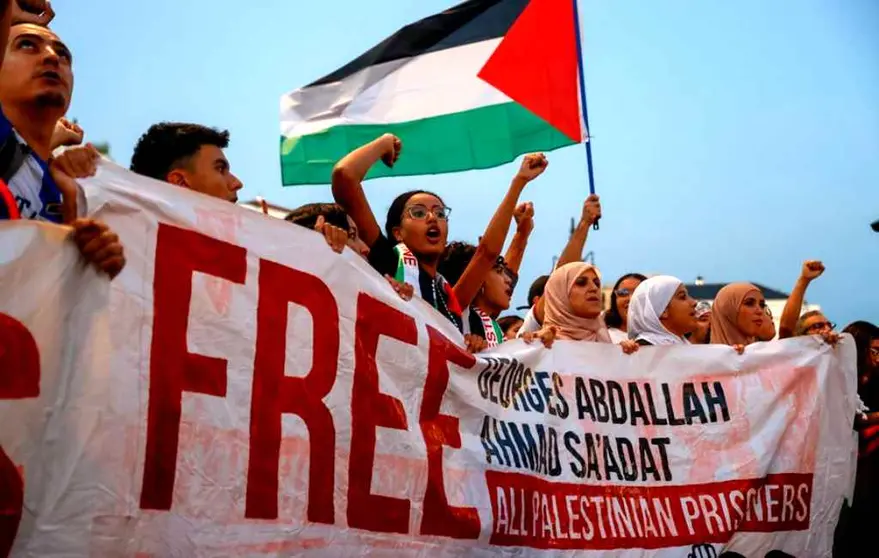 Apoyo a Palestina en la plaza de la Puerta del Sol en Madrid I EFE I Juan Carlos Hidalgo