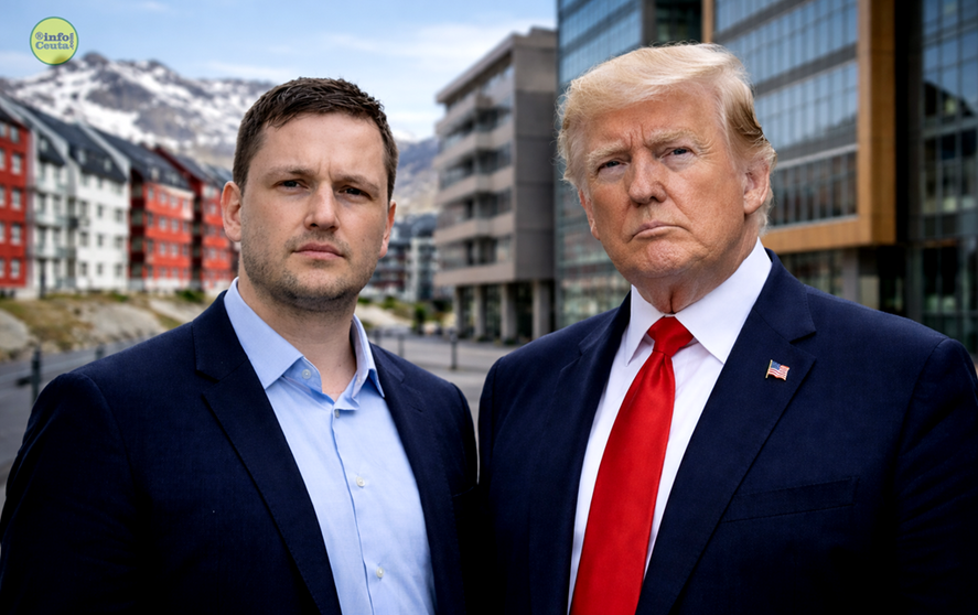 El primer ministro de Groenlandia, Jens-Frederik Nielsen y Donald Trump