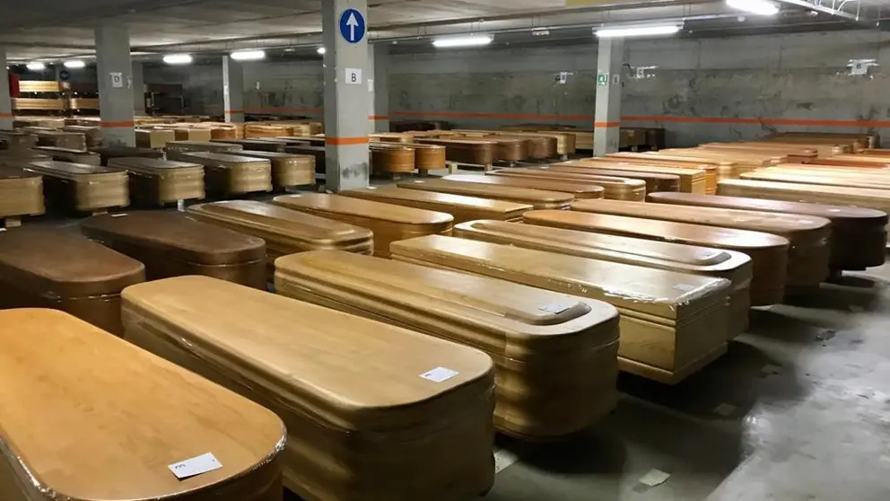 El aparcamiento del tanatorio de Collserola (Barcelona)