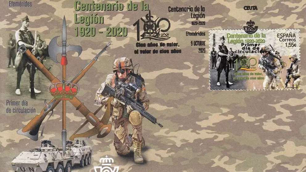 CEUTA. Matasellos Primer D&iacute;a. Centenario La Legi&oacute;n
