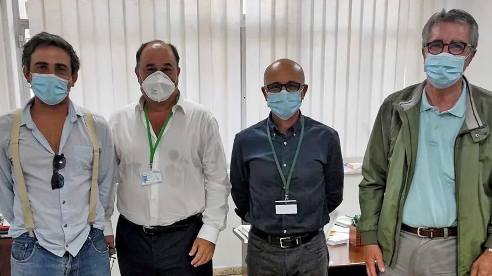 De izda. a dcha.: Francisco Garc&iacute;a Lanzas, Chano Quintero, Jos&eacute; Bello y Julio de la R&uacute;a.
