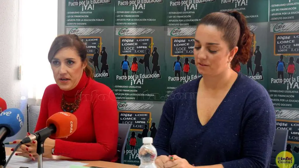 La presidenta del Sector de Ense&ntilde;anza Estefan&iacute;a Lara y la responsable de Primaria Lola Cuadra