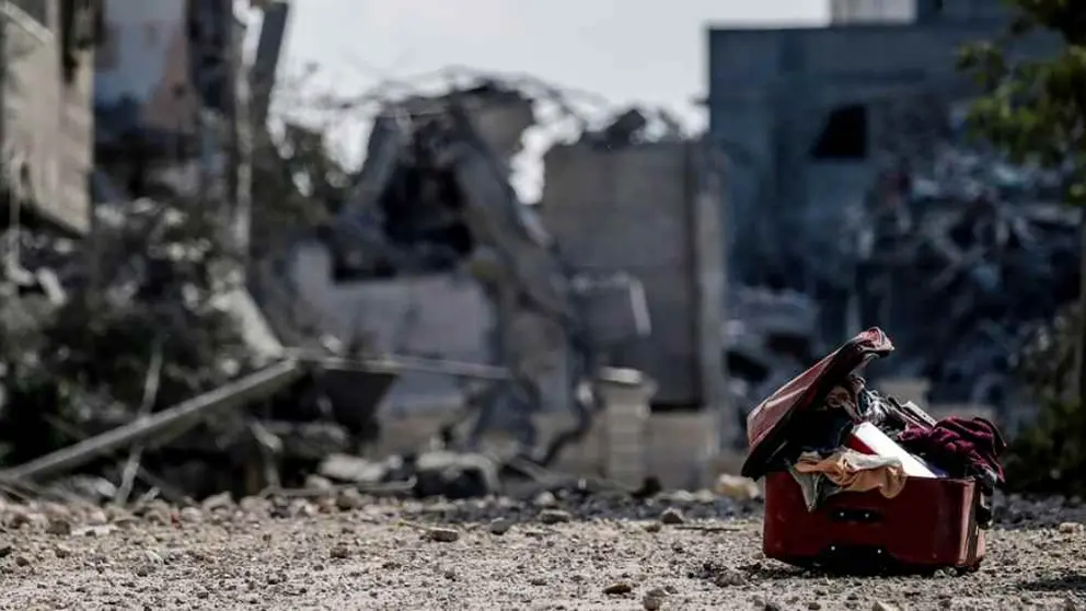 Barrio de Al-Ramal tras un ataque a&eacute;reo israel&iacute; en Gaza I EFE I EPA I Mohammed Saber