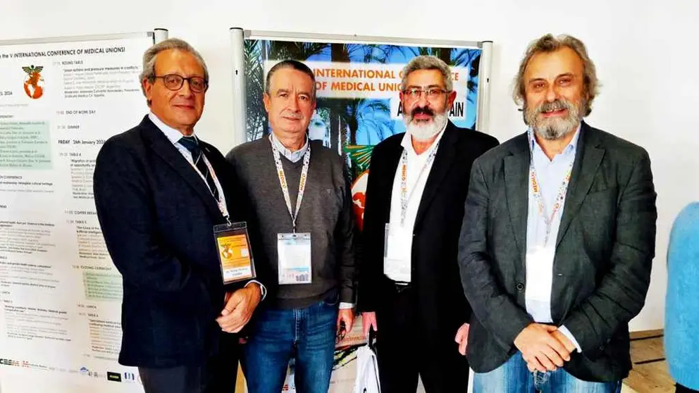 Tom&aacute;s Toranzo, expresidente de la CEPS; Vicente Matas, miembro del Sindicato M&eacute;dico Andaluz; Abdelghani El Amrani, responsable nacional de la Secretar&iacute;a T&eacute;cnica de Perif&eacute;ricos e INGESA de la CESM y Miguel L&aacute;zaro, presidente de la CESM