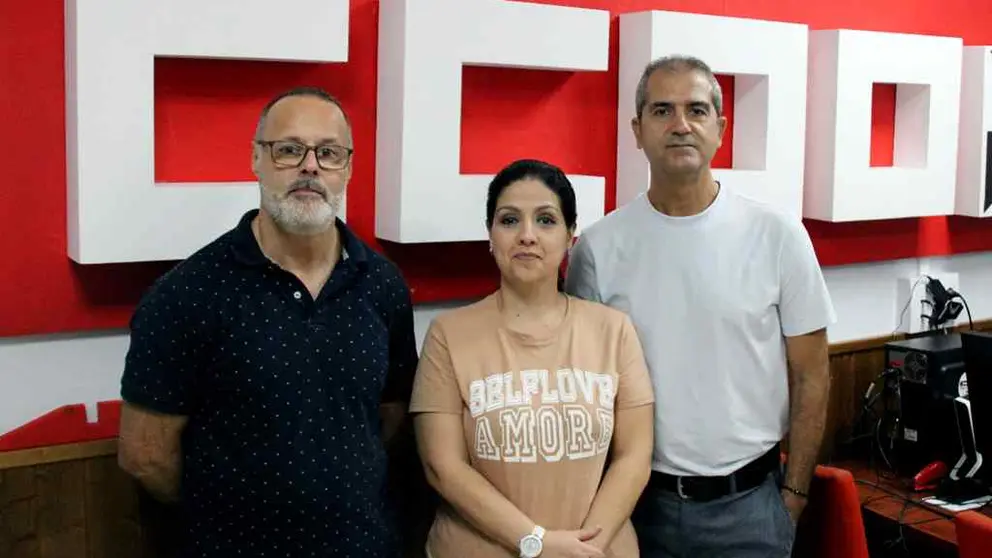 El secretario general de CCOO, &Aacute;ngel Lara, la secretaria de Acci&oacute;n Sindical, Claudia Gonz&aacute;lez, y el secretario de Organizaci&oacute;n, Pablo Caballero.