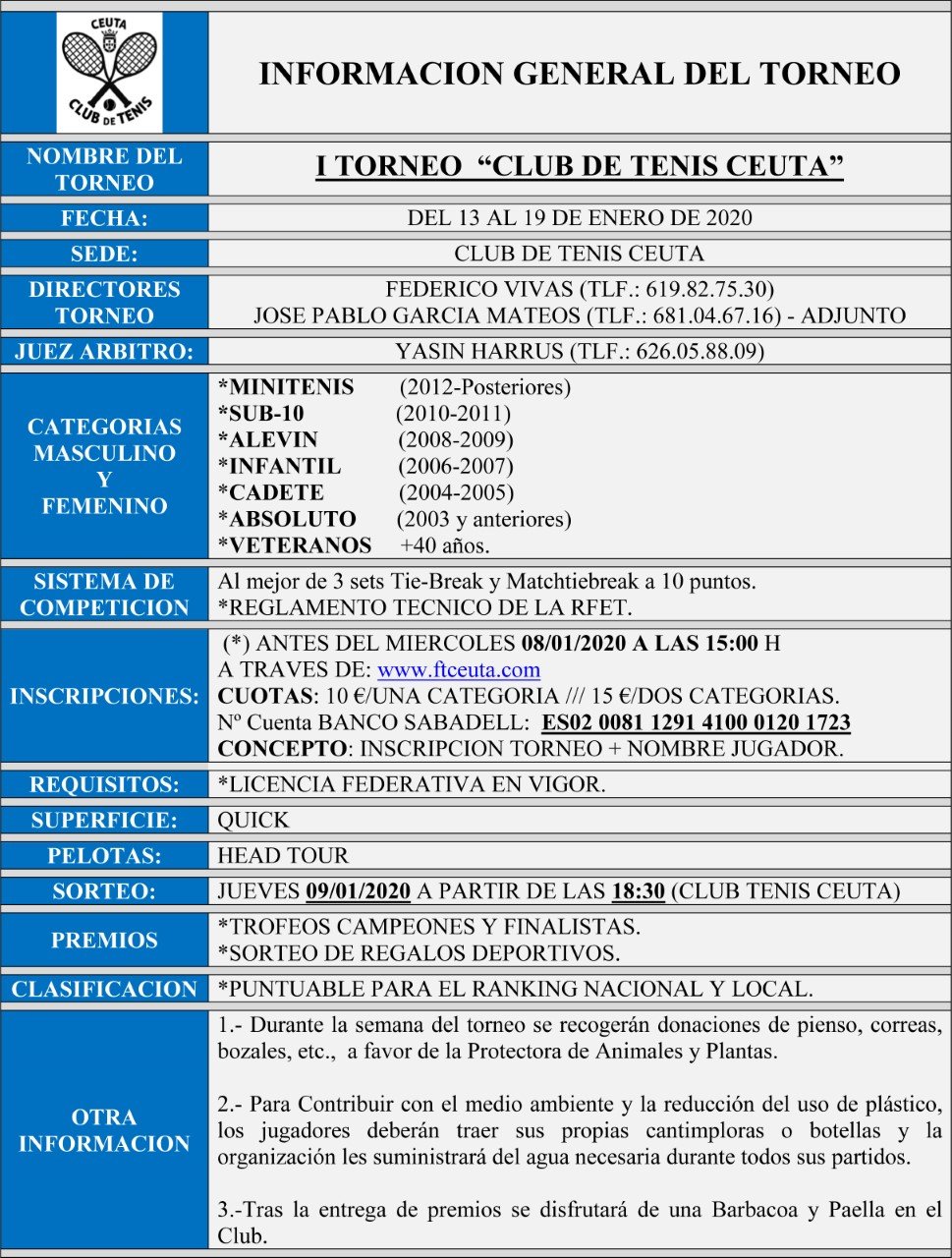 thumbnail_INFORMACION GENERAL DEL I TORNEO CLUB DE TENIS CEUTA