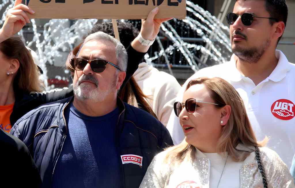 Los secretarios generales de UGT y CCOO en Ceuta, Yolanda Aparicio y Emilio Postigo